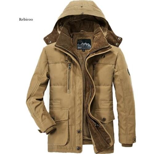 New Men Warm Thick Parkas Jacket Winter Casual Waterproof Velvet Coat Male Outwear Windproof Hooded Parkas Overcoat Zipper