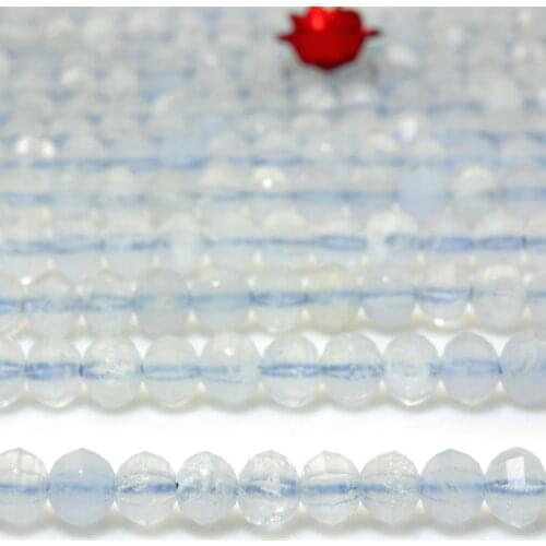 Natural Blue Lace Agate Micro Faceted Pumpki Rondelle Loose Beads Wholesale Gemstone Semi Precious Stone Bracelet Jewelry Making