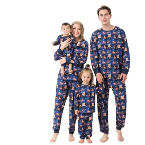 CPC certified new cross-border family set Christmas pajamas for boys, girls, women and men