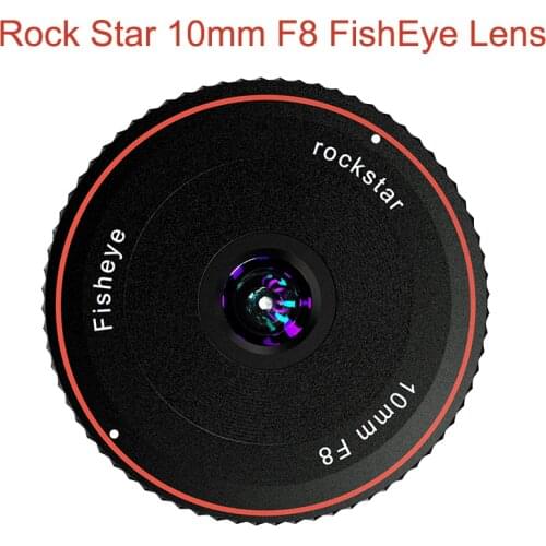 Rock Star 10mm F8 FishEye Lens for Fuji FX M4/3 Nikon Z Sony E Canon M50II M6II M200 Ultra Wide Angle Fixed Focus Camera Lens