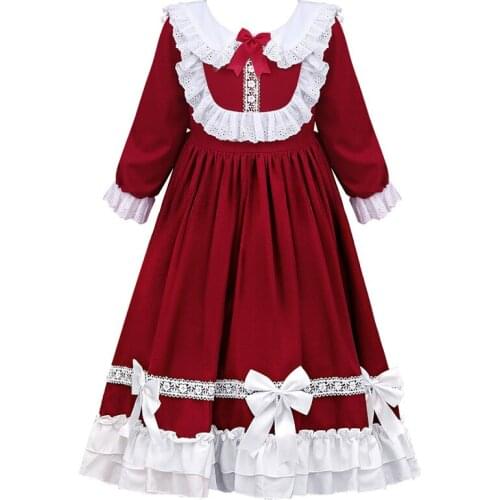 Autumn 2021 Lolita Dress For Girls Vestidos Patchwork Party New Soft Costume Children Cosplay Cute Clothing For Kids 3-15 Years