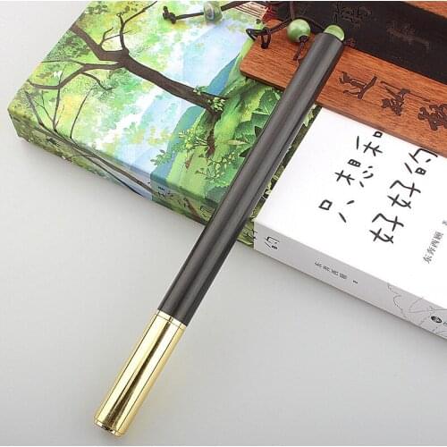 Wood Black Rollerball Pen Beautiful Smooth 0.5mm Point Excellent Writing Gift Pen for Signature Business Office