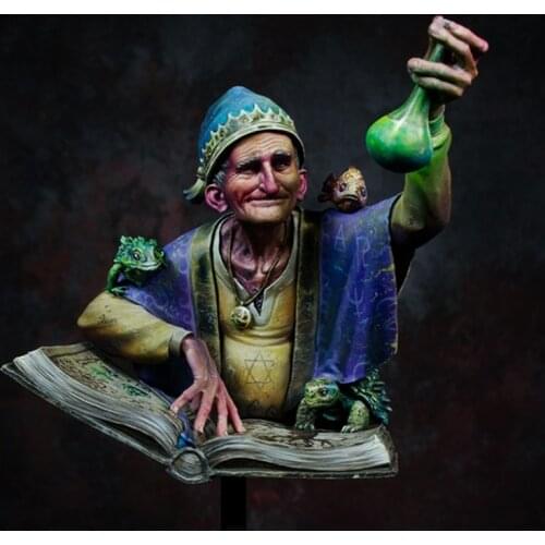 Self-assembled New Unassembled 1/10 ancient man warror with book bust Resin Figure Unpainted Model Kit