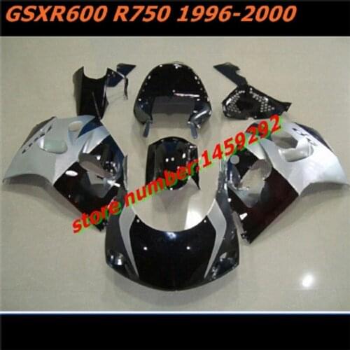 Silver black Fairing for A GSXR600 750 96-00 GSXR600 750 1996-2000 GSX-R600 GS-R750 96 97 98 99 00 Fairing