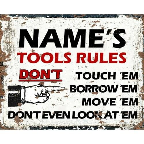 Tool rules Garage Personalised Name Art Film Print Silk Poster Home Wall Decor 24x36inch
