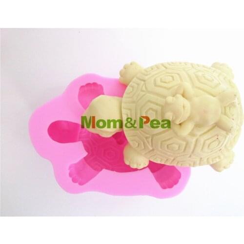 Mom&Pea 0012 Turtle Rabbit Shaped Silicone Soap Mold Cake Decoration Fondant Cake 3D Mold Food Grade Silicone Mould