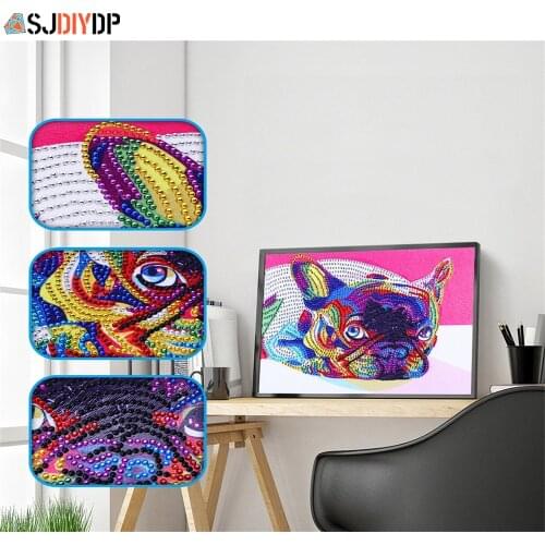 SJDIYD 5D Diamond Painting Special Shaped Dog Diamond Mosaic Partial Rhinestone Cross Stitch Kits Animal New Home Decor