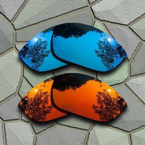 Sky Blue&Red Orange Sunglasses Polarized Replacement Lenses for Oakley Half Jacket 2.0