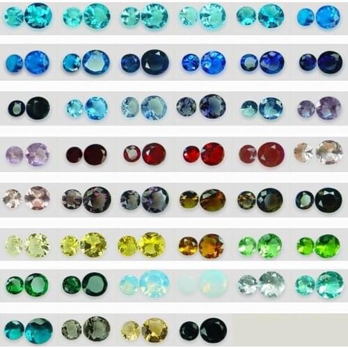 Lucky Star Gems 1mm~15mm Glass Gemstone Beads Round Brilliant Cut for Fashion in Style Jewelry Accessories Making