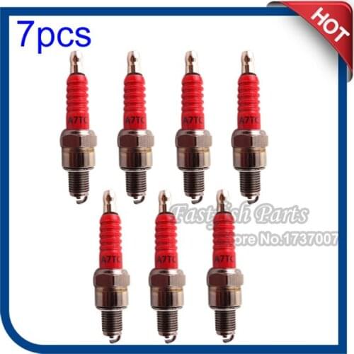 7pcs/pack A7TC Spark Plug For 50cc 70cc 90cc 110cc 125cc 140cc 150cc 160cc Pit Dirt Bikes ATV Quads Motorcycle Parts