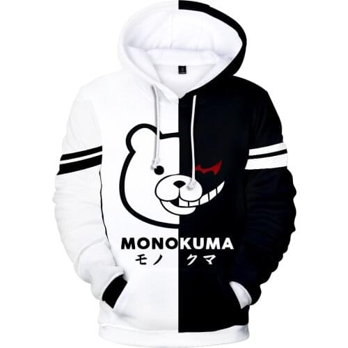 Anime 3D Printed Monokuma Hoodies Men Women Sweatshirts Fashion Kids Hoodie Autumn Boys Girls Casual Tracksuits