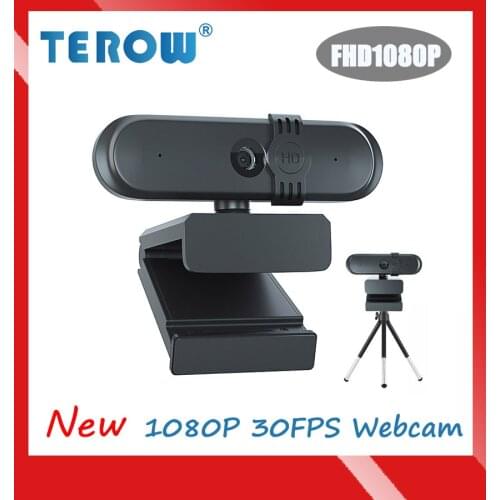 New 1080P 30FPS Webcam Autofocus Live Camera Driver-free Built-in Two Microphones Night Vision Function CMOS Sensor USB Camera