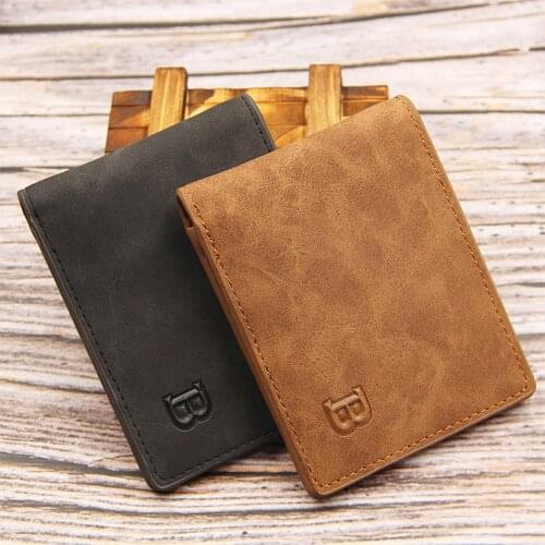 1PCS High Quality Fashion Mini Mens Luxury Business Wallet Card Holder Man Purse Coin Bag Zipper Hot Sale