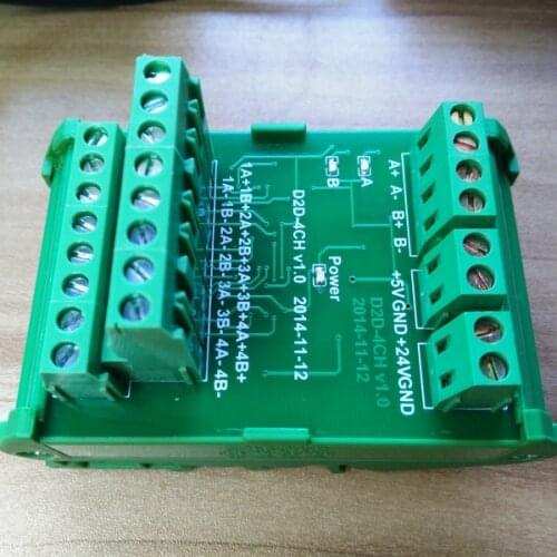 1 In 4 Out Differential Signal Splitter Terminal Connector for Servo or Encoder Synchronous Control, Speed Position control