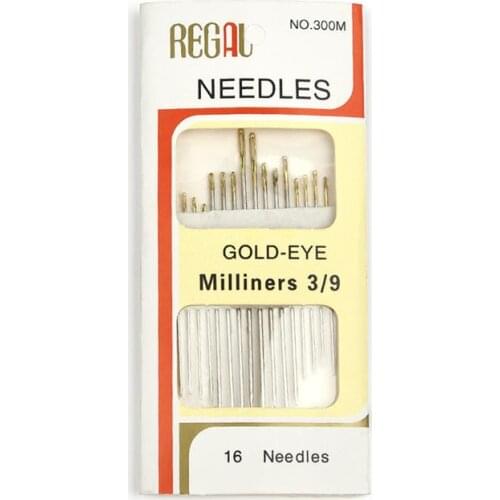 16pcs/Bag Tail Gold Plated Hand Sewing Needles Large Eye Thick Sewing up Needle Embroidery Mending Quilt Hand Sewing Combination
