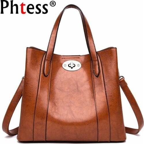 2019 Women Leather Handbags High Quality Sac A Main Tote Bags For Girls Bolsa Ladies Hand Bag Vintage Shoulder Bag Top-handle