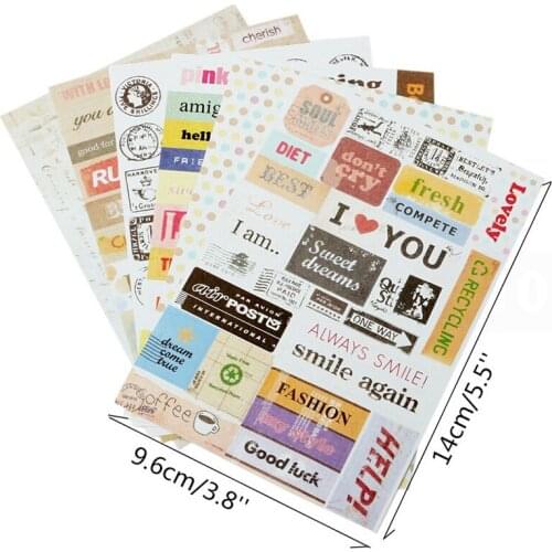 6pcs/Lot Retro DIY Calendar Paper Sticker for Scrapbooking Diary Planner Sticky