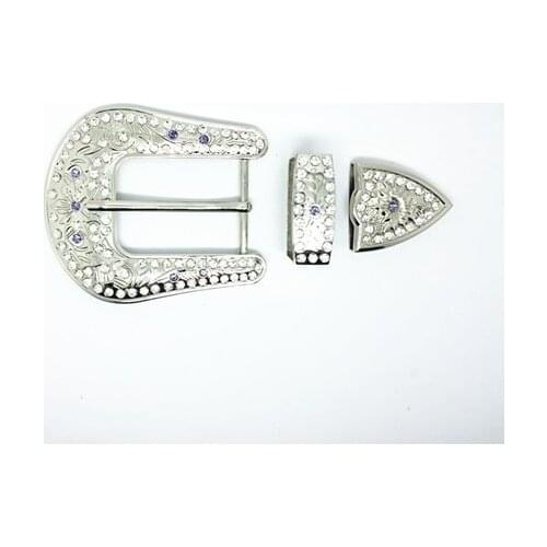 Cowboy diamond belt accessories alloy three-piece general belt buckle