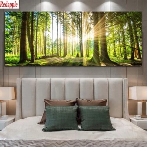 Diamond Embroidery Natural scenery, sunset forest Picture Diamond Painting Full Square round drill Mosaic Cross Stitch Wall Art