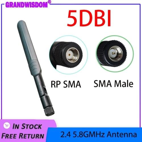 2.4GHz 5GHz 5.8Ghz Antenna 5dBi RP-SMA Connector Dual Band wifi Antena aerial SMA female wireless router 2.4 ghz 5.8 ghz