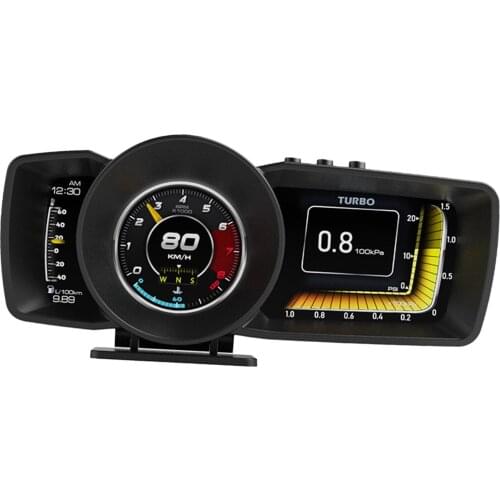 Car Head-Up Display OBD 2 GPS Interface Vehicle Speed MPH KM/h Engine RPM Oil Temperature Fuel Injext Ignition