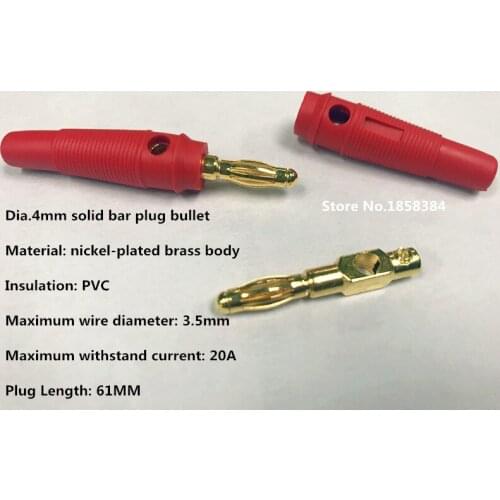 Free DHL shipment 3000sets 4mm Banana Plug High Quality Cooper with Nickle Plated Large Current High Voltage