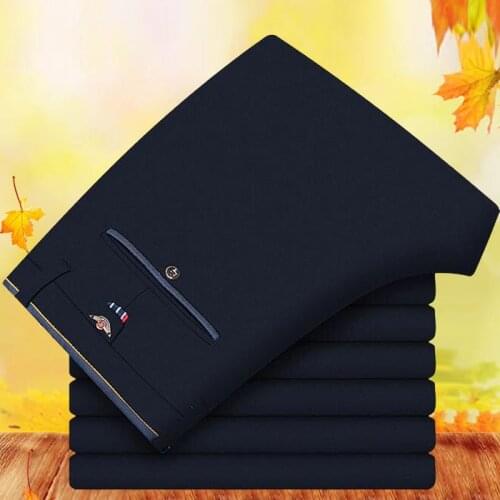 Summer Suit Pants For Men Flat Slim Business Leisure Trousers Ironing wrinkle-resistant Korean Office Casual Mens Dress Pants