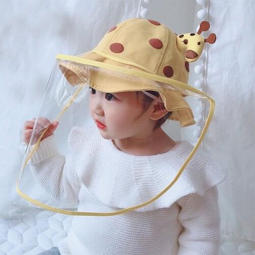 Baby Protective Cap Detachable Childrens Fisherman Hat, Baby Isolation Hood, Cute Cartoon Sunscreen Basin Hat