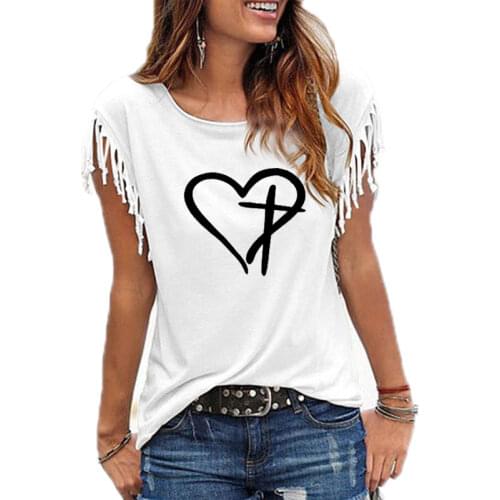 100% Cotton T-shirt Women Printing Cross Graphic Summer Tops Streetwear Faith Christian Women Tshirt Plus Size T Shirt