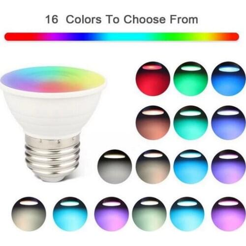 E27 E14 GU10 RGB LED Bulbs 8W RGBW Led Lamp GU 10 with 16 Colors IR Remote Control Memory Function