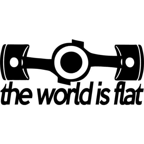 HotMeiNi 15*7cm The world is flat car stickers HUGE V1 Tail WRX STI Scion Funny JDM hooligan decal Car Body Black/Silver