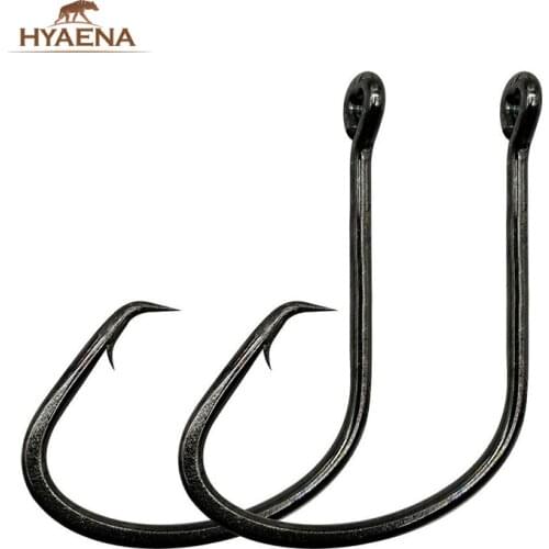 Hyaena 150pcs/lot Wide Gap Sport Circle Hooks High Carbon Steel Octopus Offset Saltwater Fishing Tackle Fishhook