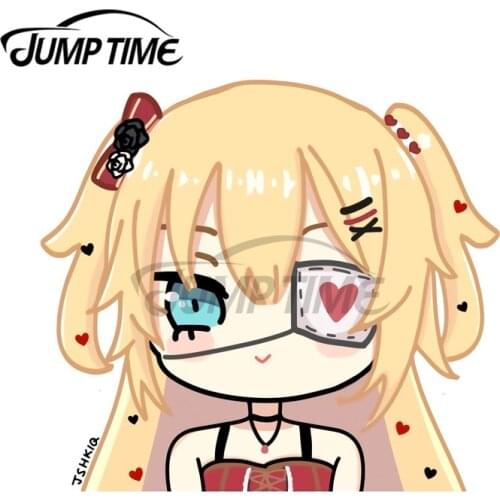 JumpTime 13 x 12.2 cm Anime Peeker Akai Haato Car Stickers and Decals Vinyl Car Wrap Auto Motorcycle Bumper Car Styling Decor