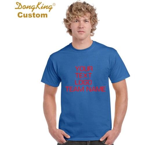 Custom Logo Print Free T Shirt O Neck Adult Men Women Cotton Short Sleeve T-Shirt 5.3oz Custom Personalized Print Free Shipping