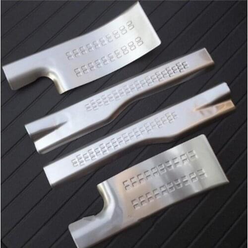 Samurai Stainless Steel Side Inner Door Sill Scuff Plate Trim 4pcs for 2013-2016 Mitsubishi Outlander