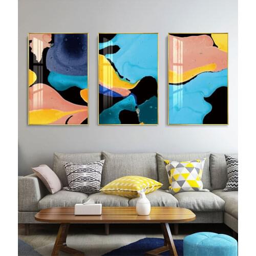 Modern Watercolor Abstract Texture Canvas Poster Geometric Color Block Wall Art Print Wall Pictures for Living Room Home Décor