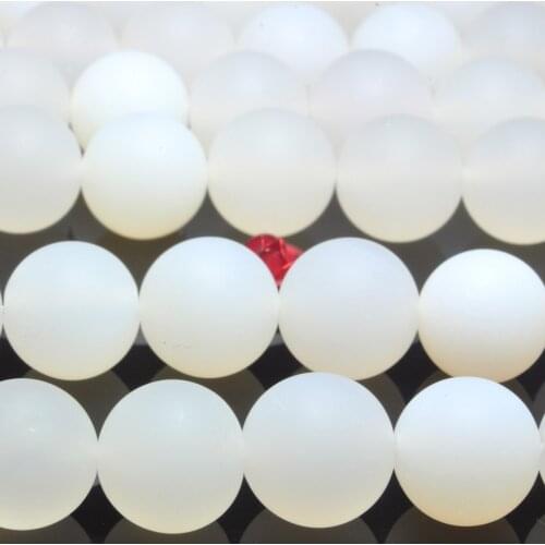 Natural White Agate Matte Round Loose Beads Wholesale Gemstone Semi Precious Stone Bracelet Necklace Diy Jewelry Making Design