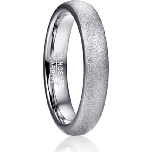 New Fashion Sandblasted Steel Color Dome Tungsten Carbide Rings For Men Anillos Hombre