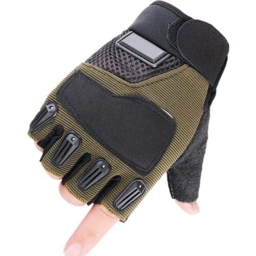 New Sport Motorcycle Gloves Hiking Hard Knuckle Fingerless Military Army Paintball Airsoft Bicycle Combat PU Tactical Glove Men