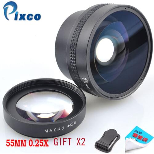 55MM 0.25X Super Macro Wide Angle Fisheye Lens for Canon NIKON PENTAX DSLR SLR Camera 55MM thread lens