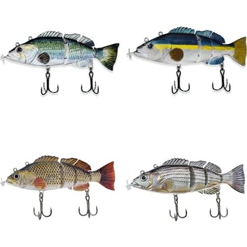 Robotic Fishing Lure Electric Wobbler Electronic Multi Jointed Bait 4 Segments Smart Auto Swimming Fishing Bait Tackle Accessory