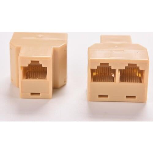 Socket Network Plug LAN Port 1 to 2 Socket Splitter Connector Adapter DZ517 RJ45 Coupler 8P8C Ethernet Cable Extender