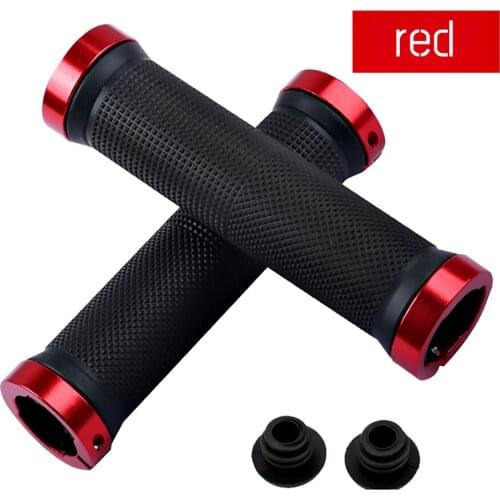 WEST BIKING Bike Handle Bar Grips Bicycle MTB Road Bar Ends Double Lock Anti-skid Rubber Aluminum Alloy Bike Grips Cycling Parts