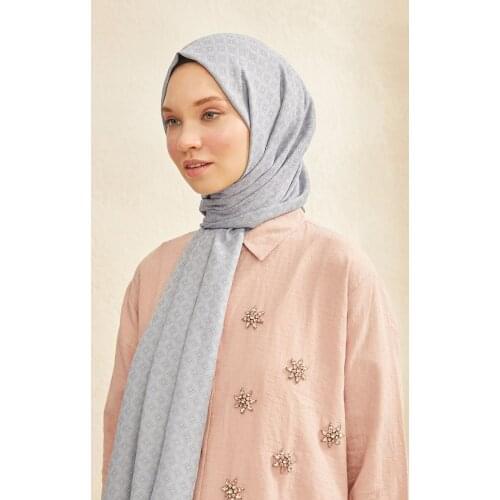 Salland Ruby Silver Color Shawl Trend Womens Headscarf Scarf Shawl Scarves Comfortable Use in All Seasons Wraps Easy to Shape Flexible Anti-Wrinkle Quality Cotton Fabric Hijab Clothing Accessory Shawl RUBGUMUS-0001