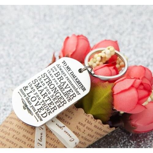 Graduation Keychain Gifts To My Son Daughter Always Remember You Are Braver Than You Believe Key Ring Family Gifts From Dad Mom