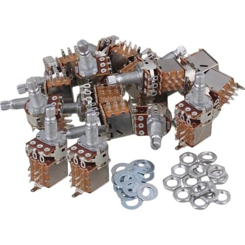 Yibuy Chrome 18mm Shaft A500k Push Pull Guitar Control Pot Potentiometer Set of 30