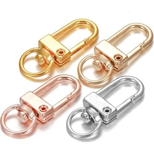 10pcs/lot Alloy Rotatable Lobster Clasp Dog Key Chains Buckle Bag Hook Keychain Connectors For DIY Jewelry Making Findings