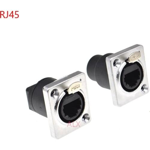 1PCS D type metal RJ45 female socket panel mounting holder adapter RJ45 female to female Network Ethernet connector for 86 panel