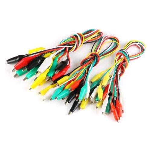 10pcs!!! Double-headed alligator clip cord banana plug to alligator clip cord power test lead cable color 2 wire 4 clip