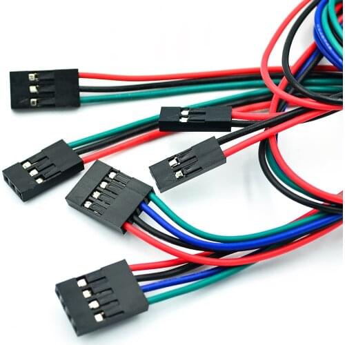 10pcs/lot 70cm 4 Pin Female to Female Jumper Wire Dupont Cable for 3D Printer +US
